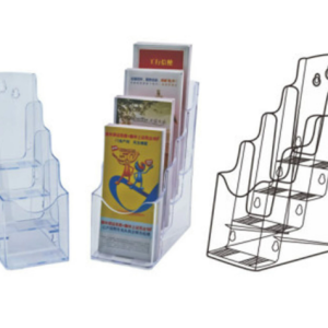 Plastic display for leaflets, 4x1/3 A4- transparent