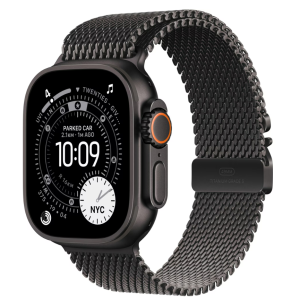 Apple Watch Ultra 3, GPS + Cellular, 49mm, Black Titanium Case, Black Titanium Milanese Loop - Medium